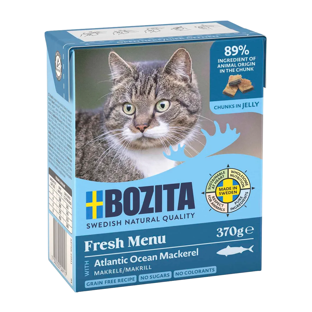 Bozita Katt Bitar i Gele med Makrill - 370 G