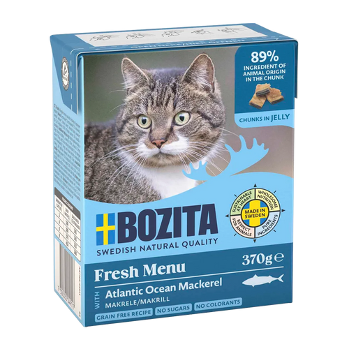 Bozita Katt Bitar i Gele med Makrill - 370 G