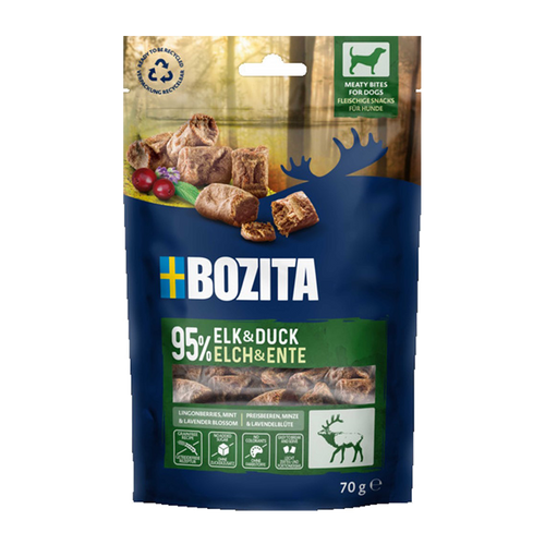 Bozita Snacks Meaty Bites Elk & Duck - 70g