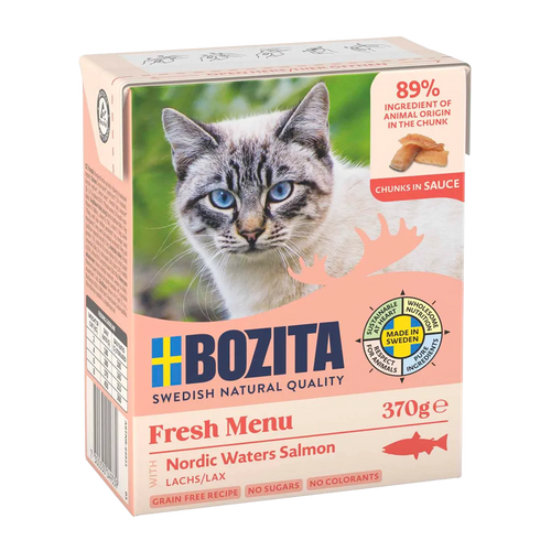 Bozita Bitar i Sås med Lax - 370 G