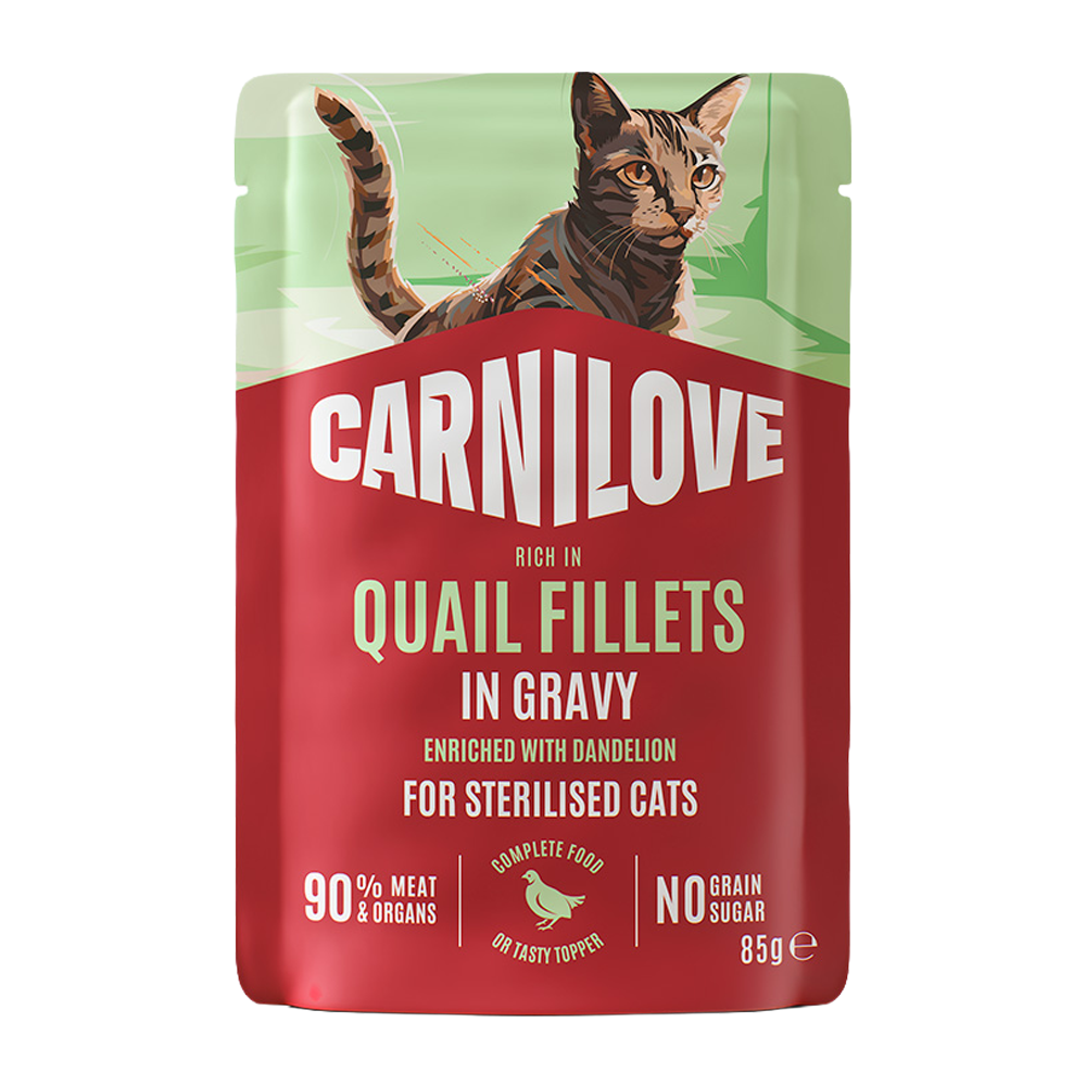 CL Cat Pouch Quail with Dandelion steril - 85 g