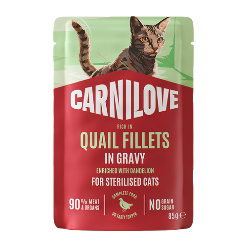 CL Cat Pouch Quail with Dandelion steril - 85 g