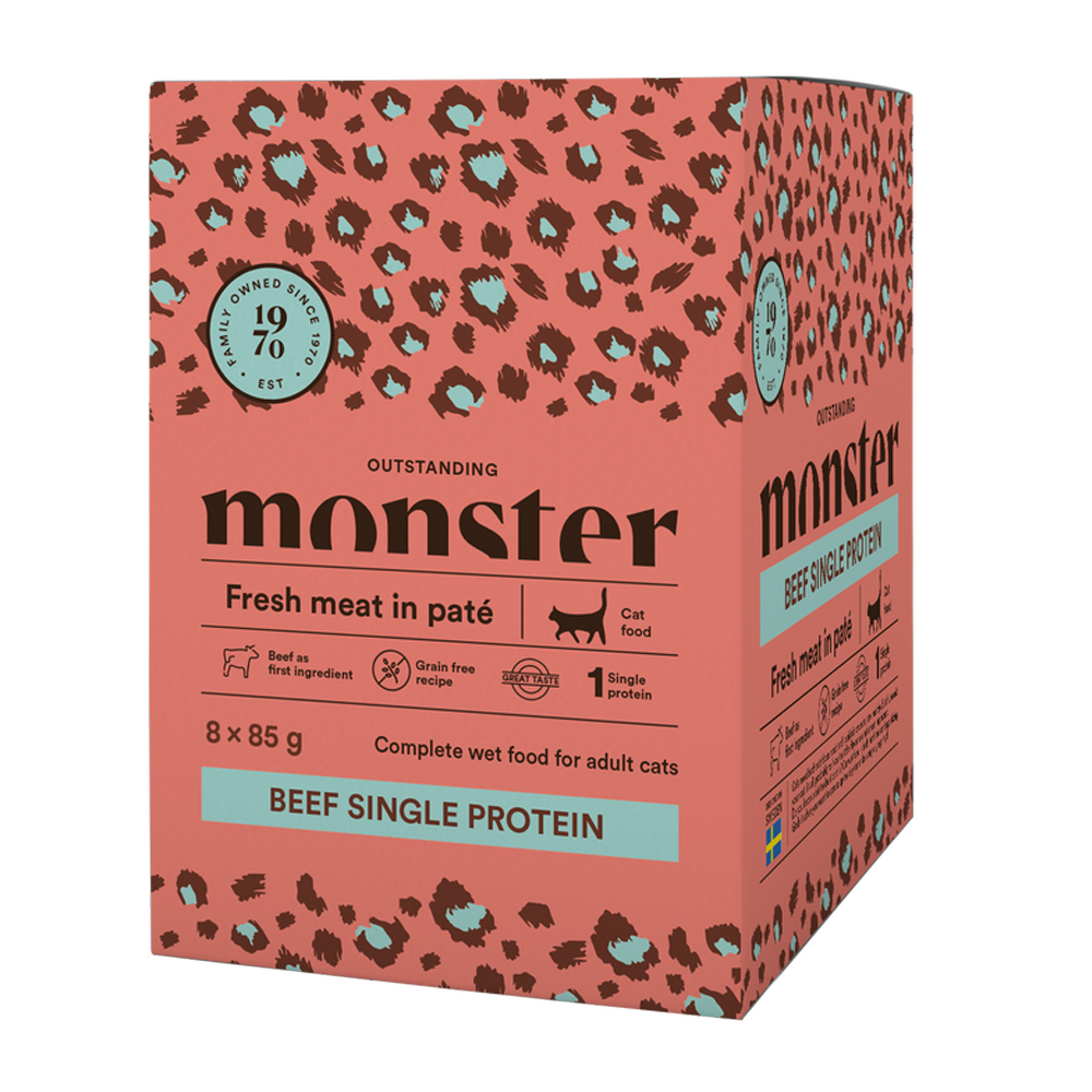 Monster Cat Pouches Adult Beef 85 g (8-pack)