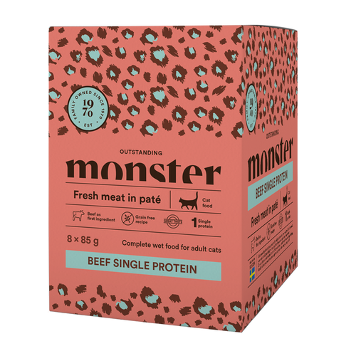 Monster Cat Pouches Adult Beef 85 g (8-pack)