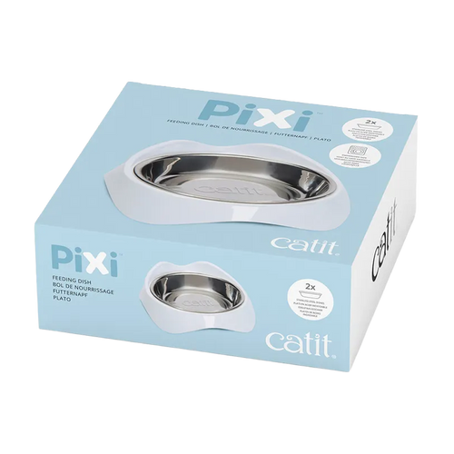 Catit Pixi Skål Rostfri/Vit - 200 ML