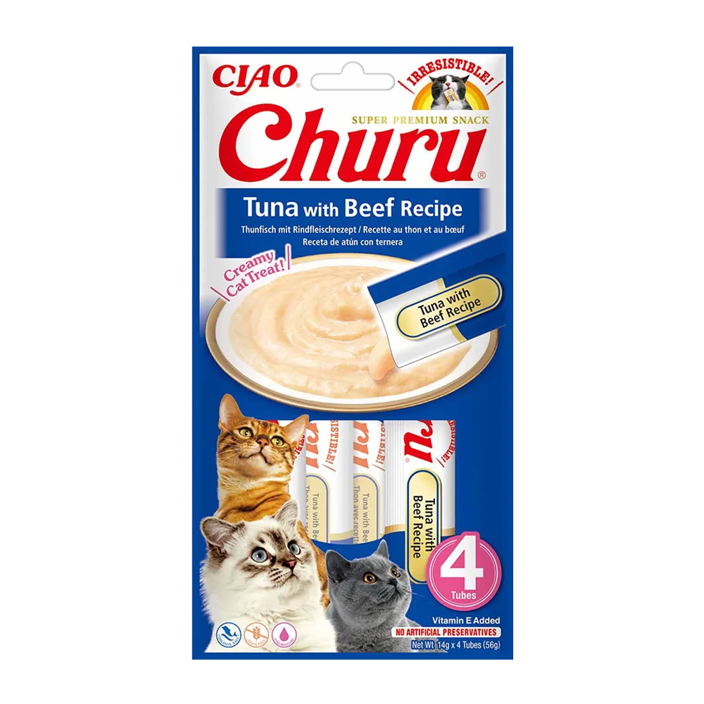 Churu Cat Tonfisk & Nötkött -4 ST | Endast 39 kr! - Zoogiganten