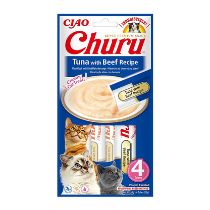 Churu Cat Tonfisk & Nötkött -4 ST | Endast 39 kr! - Zoogiganten