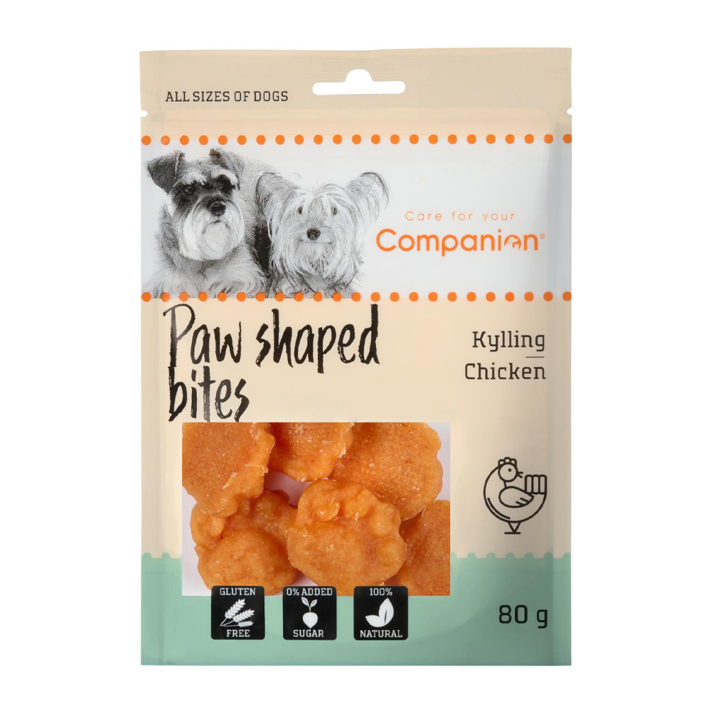 Companion Paw Shape Bites Kyckling - 80 G | Endast 39 kr! - Zoogiganten
