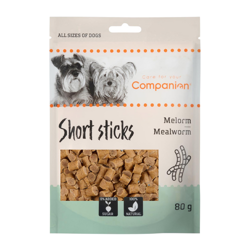 Companion Short Sticks Mealworm - 80 G | Endast 39 kr! - Zoogiganten