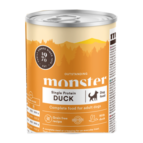 Monster Dog Adult Single Duck Burk - 400 G