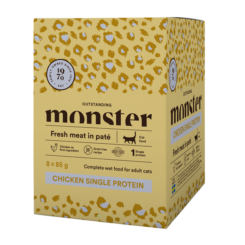Monster Cat Pouches Adult Chicken 85 g (8-pack)