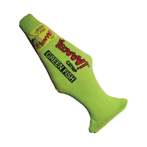 Yeowww Catnip Grön Fisk - 18CM