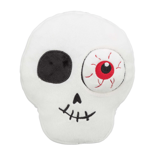 Halloweenleksak, Döskalle enögd, plysch - 19 cm