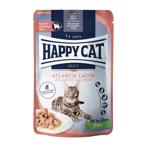 Happycat Våt/Sås Atlantlax - 85 G