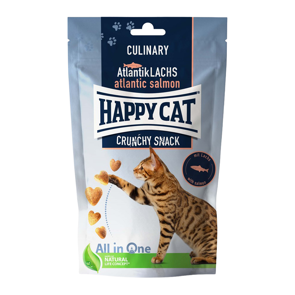 Happy Cat Crunchy Snack Lax/Ärtor - 70 G