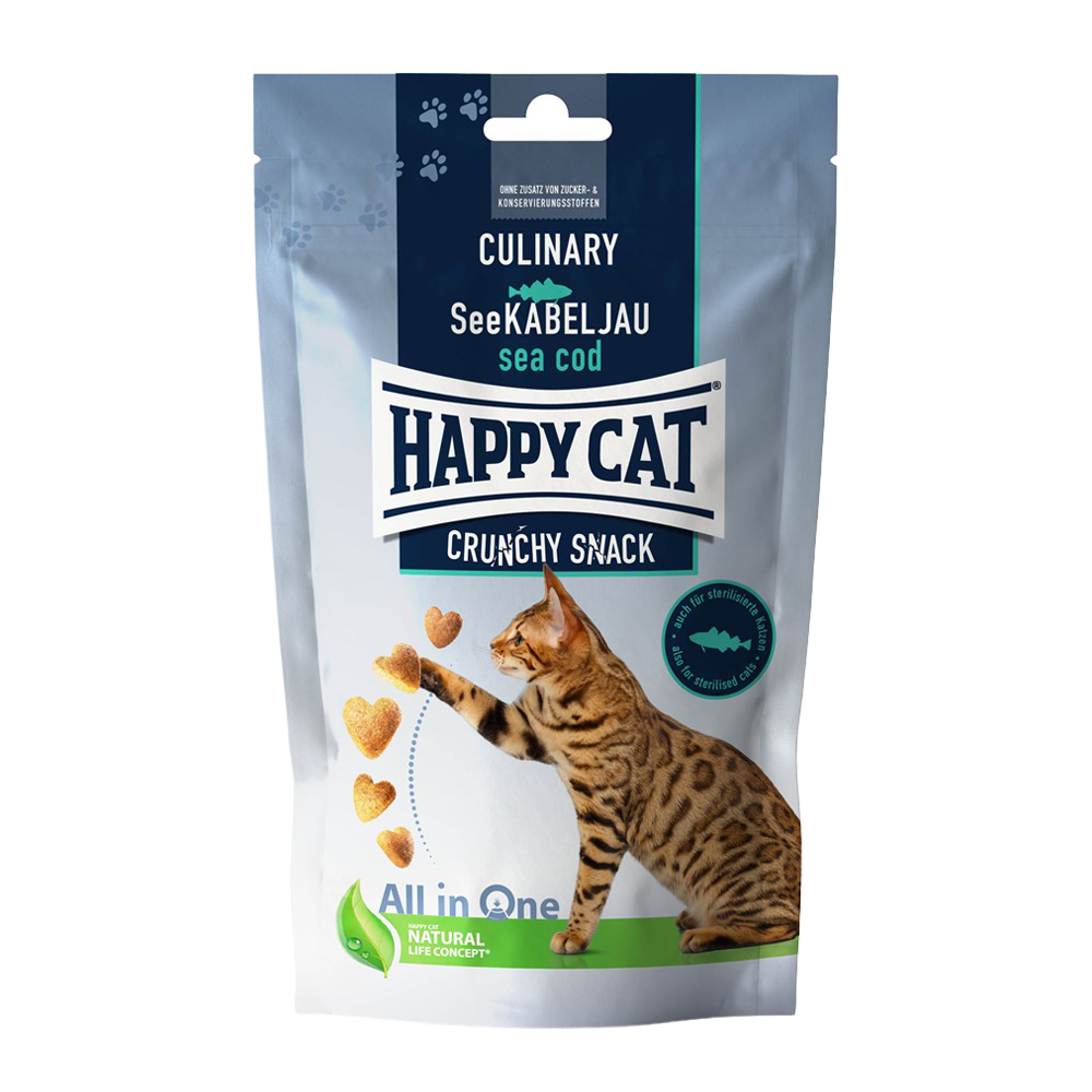 Happy Cat Crunchy Snack Torsk/Ärtor - 70 G