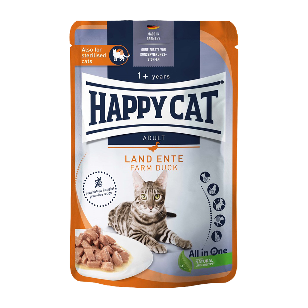Happycat Våt/Sås Anka - 85 G
