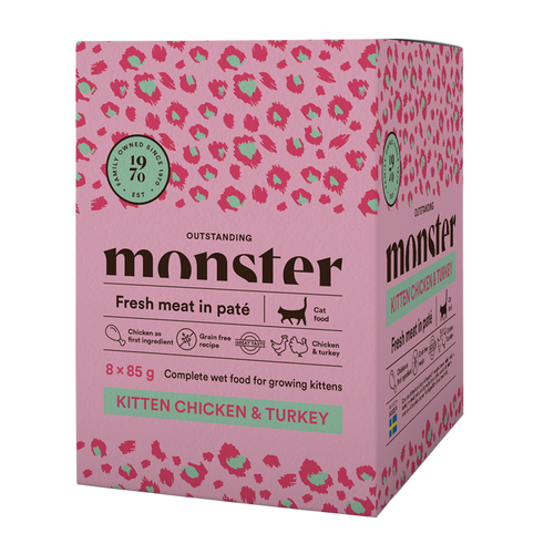 Monster Cat Pouches Kitten Ch/Turk - 85 G