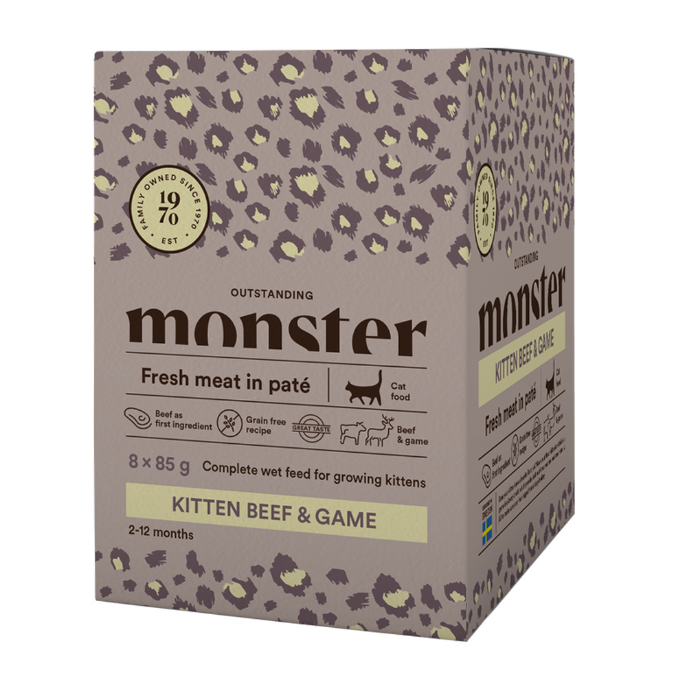 Monster Cat Pouches Kitten Beef/ Game - 85 G