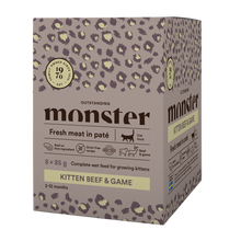 Monster Cat Pouches Kitten Beef/ Game - 85 G