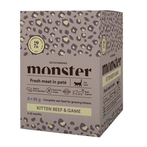 Monster Cat Pouches Kitten Beef/ Game - 85 G
