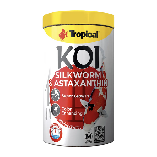 Tropical New Koi Silkworm & Astaxanthin Pellets Size M