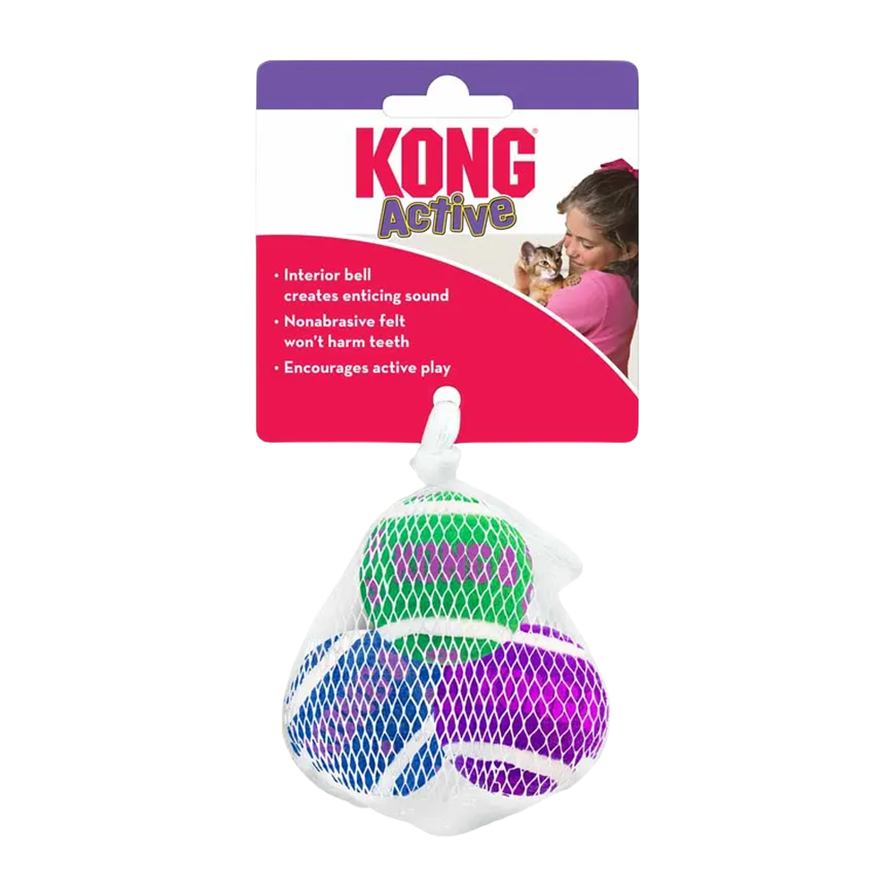 Kong Cat Active Tennisball W/Bells - 4 CM