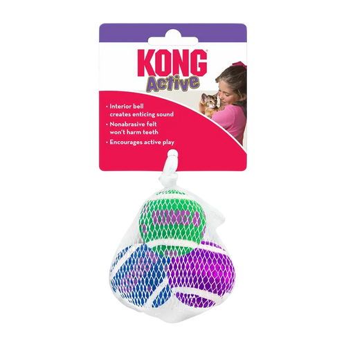 Kong Cat Active Tennisball W/Bells - 4 CM