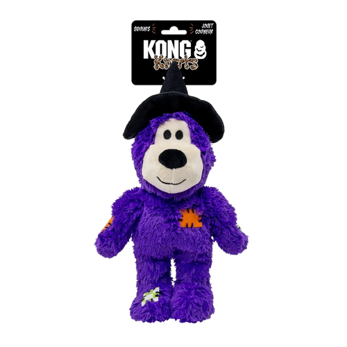 Kong Halloween Wildknots Witch Bear Purple M/L - 25,5X23X8,5