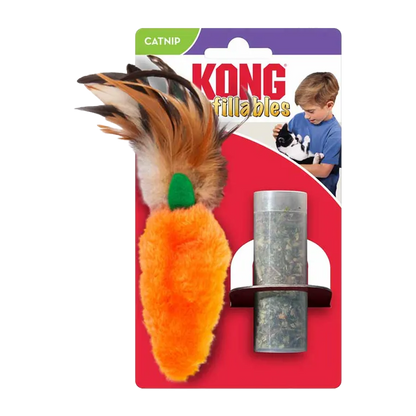 Kong Refillable Catnip Feather Top Carrot - 13x6x1 CM
