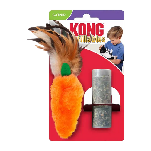 Kong Refillable Catnip Feather Top Carrot - 13x6x1 CM