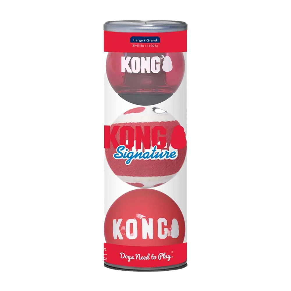 Kong Signature Balls 3 - Pack Large Mix Ö - 8,2 CM