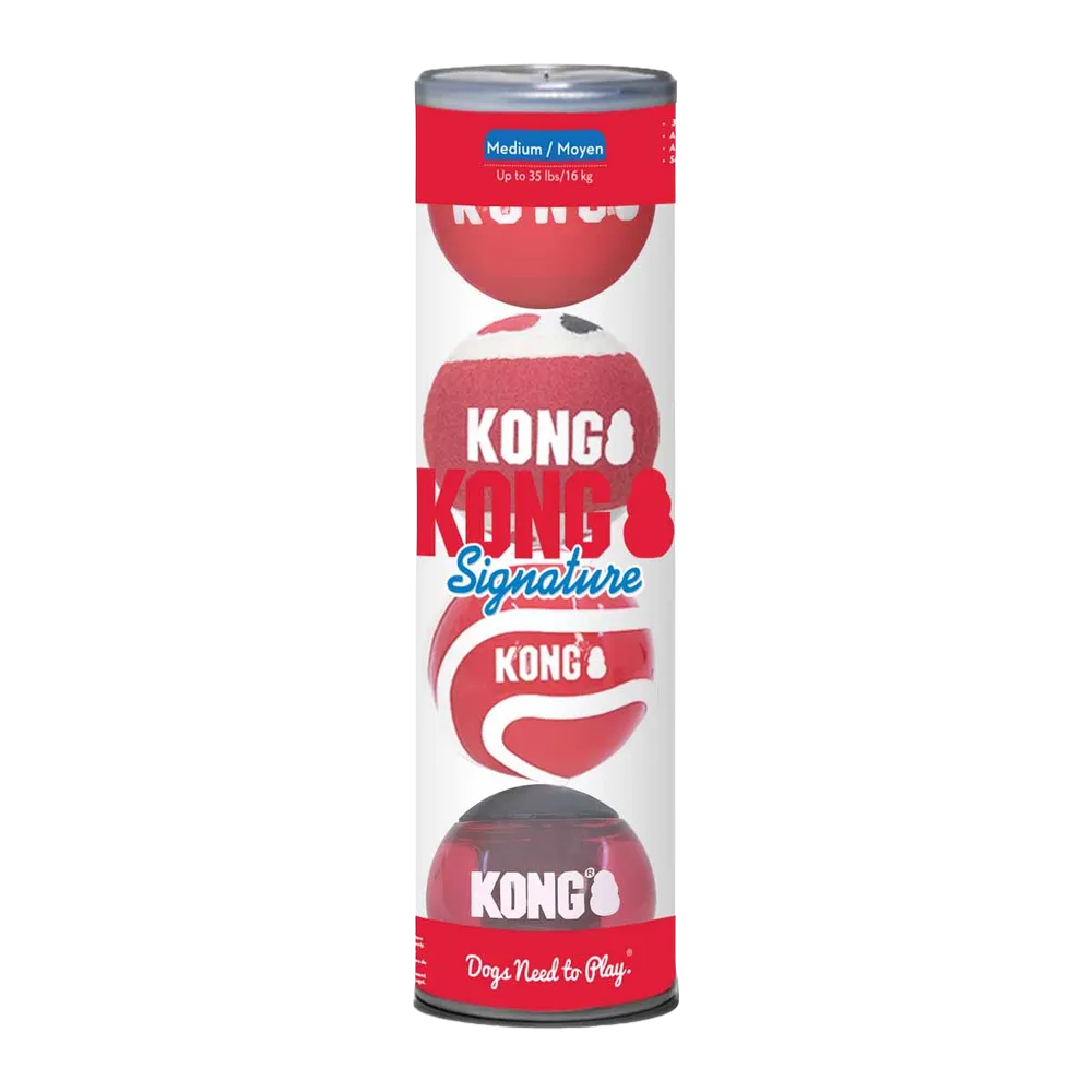 Kong Signature Balls 4 - Pack Medium Mix Ö - 7 CM