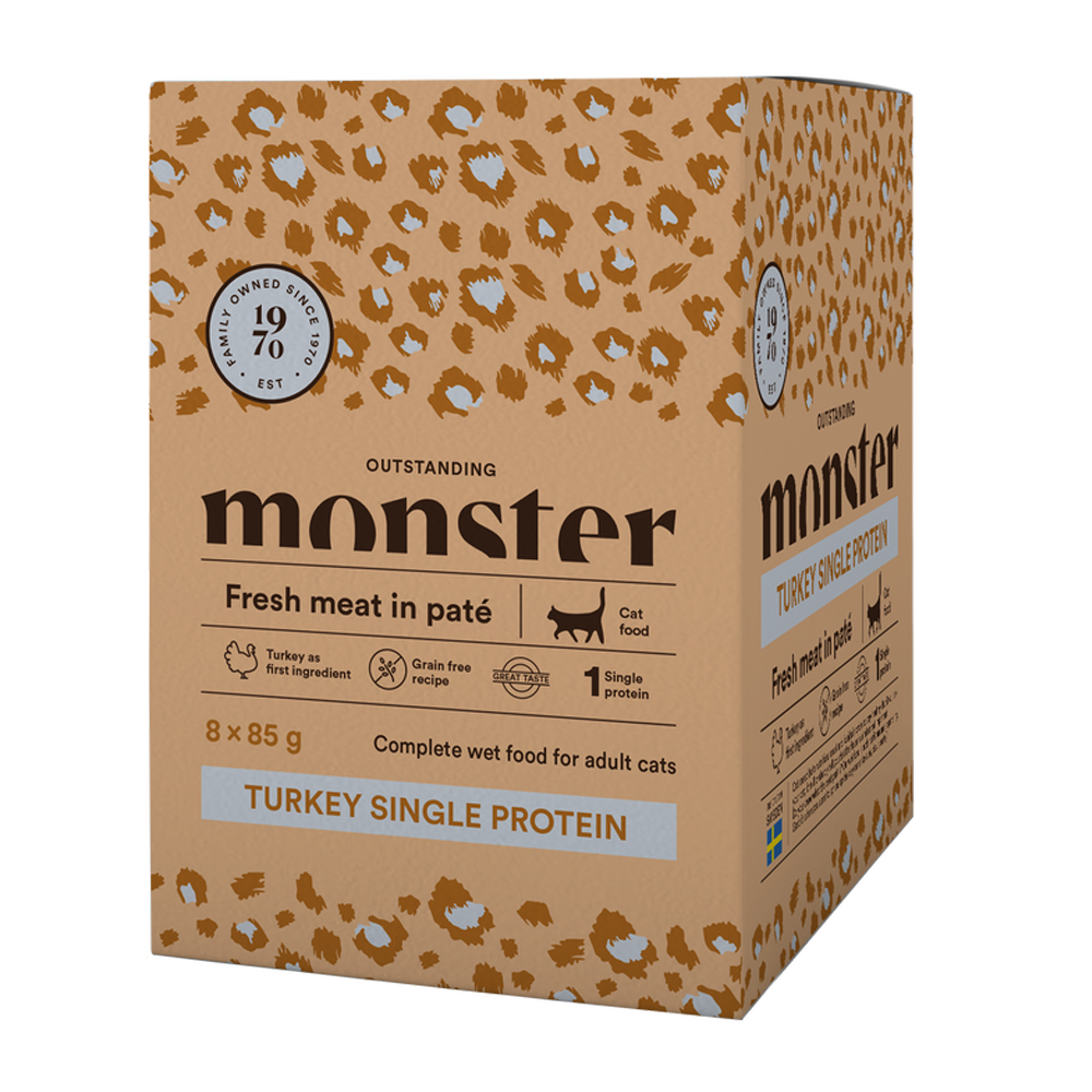 Monster Cat Pouches Adult Turkey 85 g (8-pack)