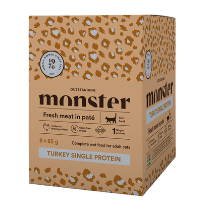 Monster Cat Pouches Adult Turkey 85 g (8-pack)