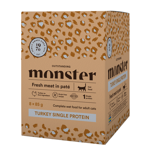 Monster Cat Pouches Adult Turkey 85 g (8-pack)