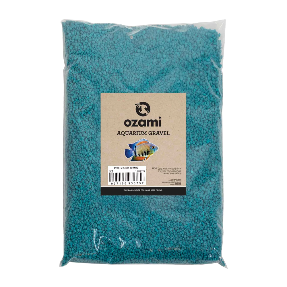 Ozami Aquarium Gravel 2–3 mm turkos - 2 KG