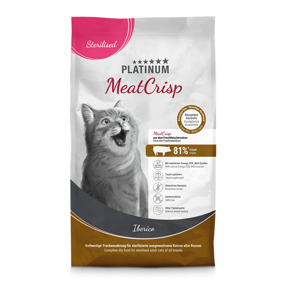 Platinum Cat MeatCrisp Sterilised Iberico - 1,5 kg
