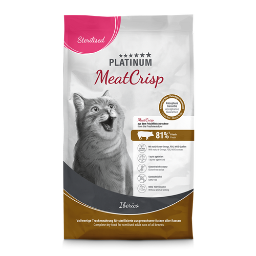 Platinum Cat MeatCrisp Sterilised Iberico - 1,5 kg