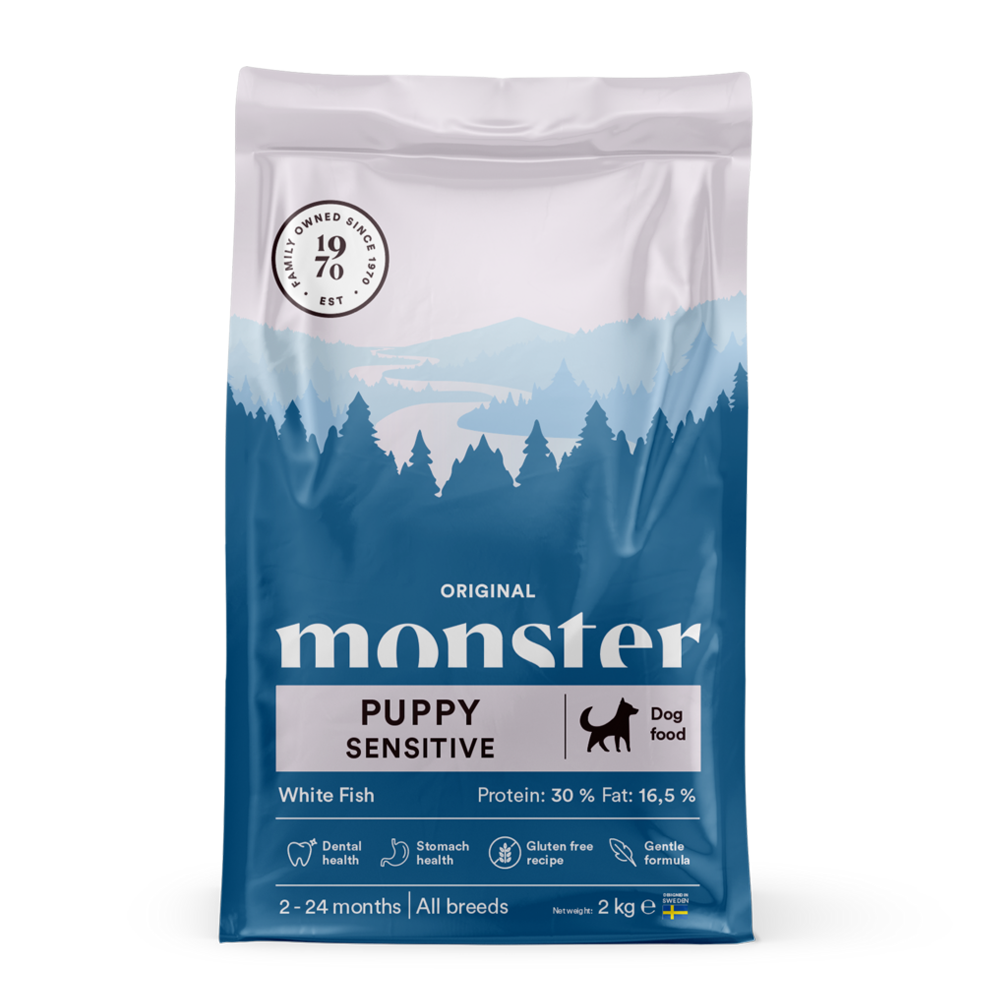 Monster Dog Orig. Puppy Sens. White Fish - 2 KG