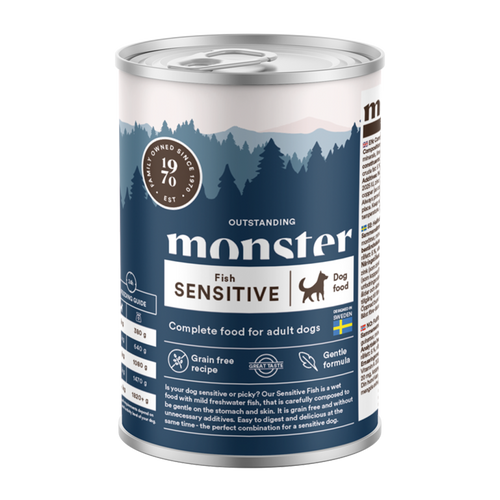 Monster Dog Adult Sensitive Fish Burk - 400 G