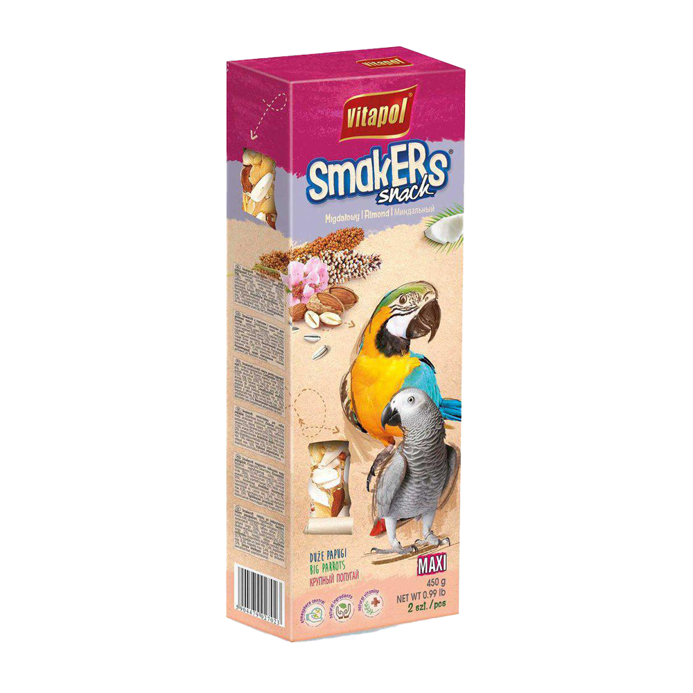 Vitapol Smakers Maxi Papegoja Mandel - 450 G | Endast 159 kr! - Zoogiganten