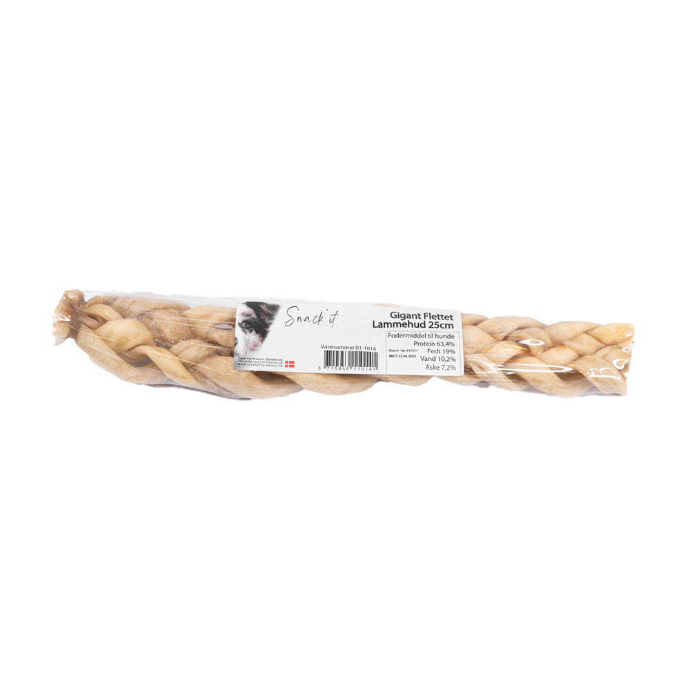 Snackit Gigant Flätad Lammhud - 25 CM | Endast 99 kr! - Zoogiganten