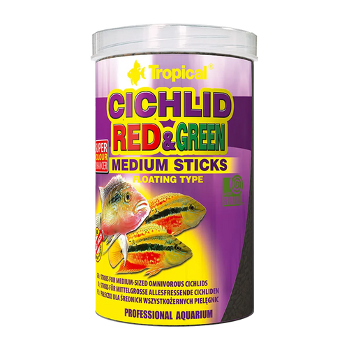 Tropical Ciklid Röd & Grön Sticks Medium - 360 G | Endast 269 kr! - Zoogiganten
