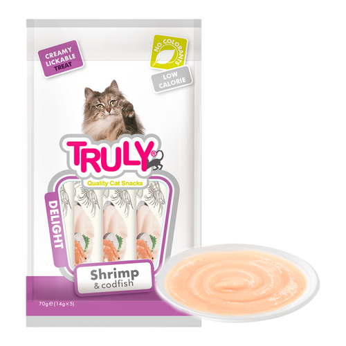 Truly Cat Creamy Lickable Räkor & Torsk - 70 g