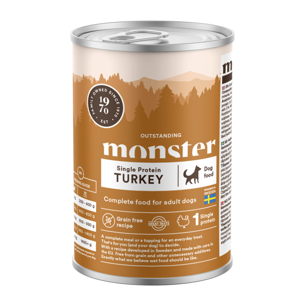 Monster Dog Adult Single Turkey Burk - 400 G