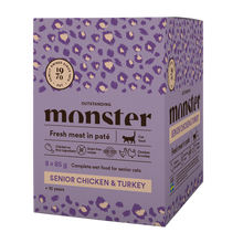 Monster Cat Pouches Senior Ch/Turkey 85 g (8-pack)
