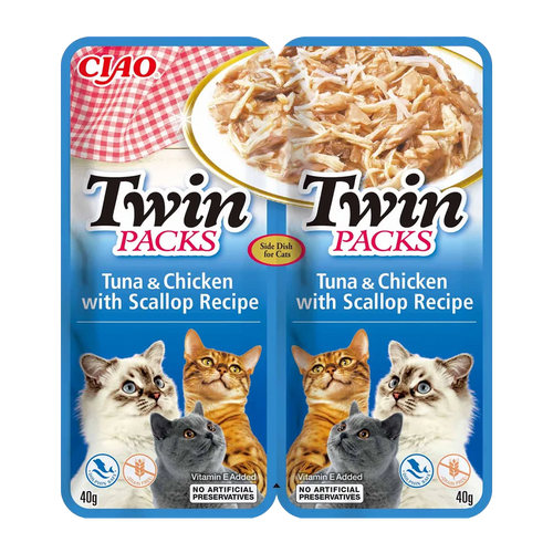 Twin Packs Tuna/Chicken In Scallop Broth - 2x40 G