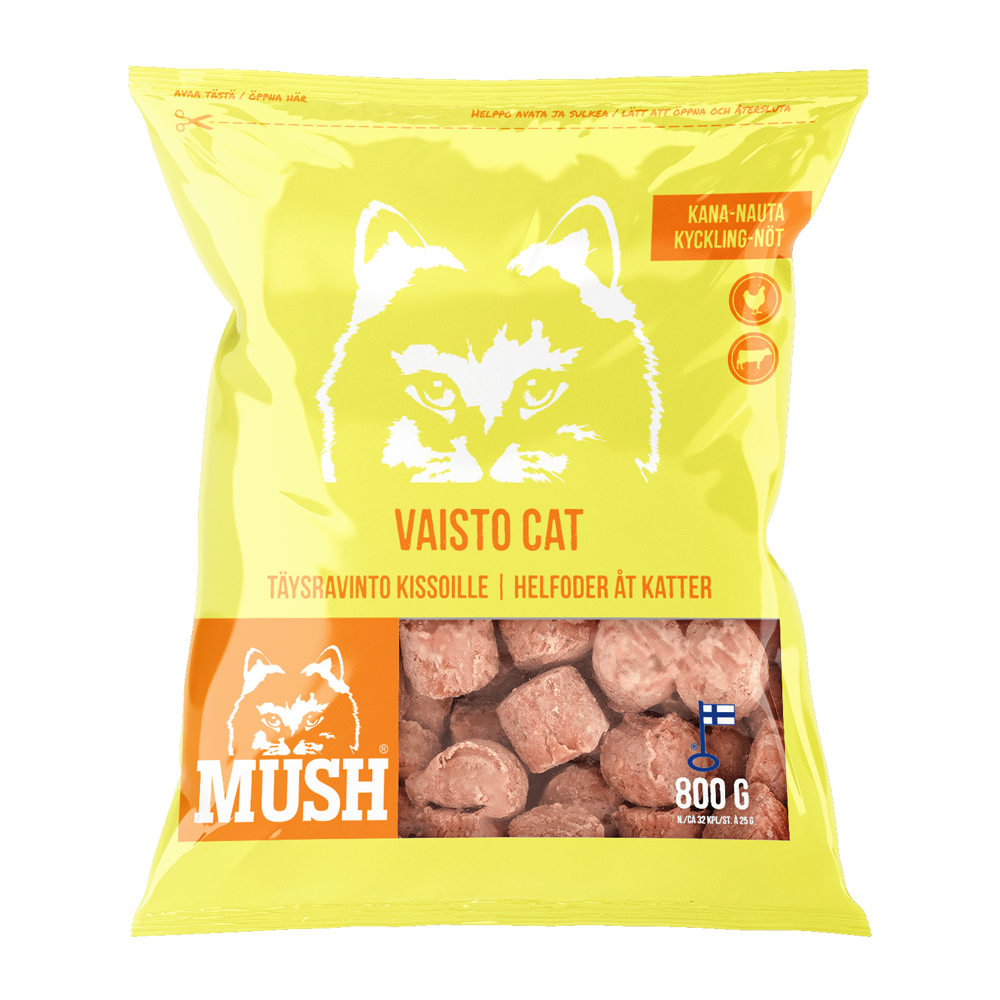Mush Vaisto® Cat Gul (kyckling - Nöt)