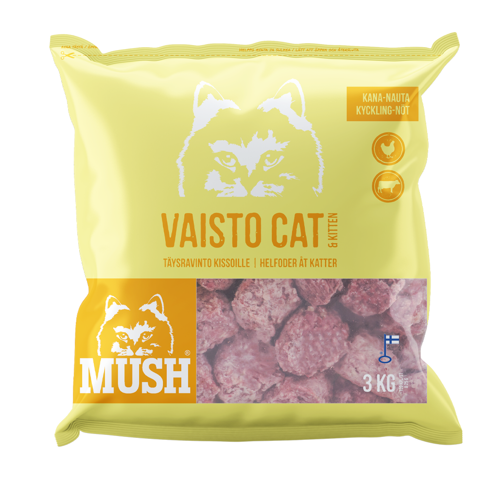 Mush Vaisto® Cat Gul (kyckling - Nöt)